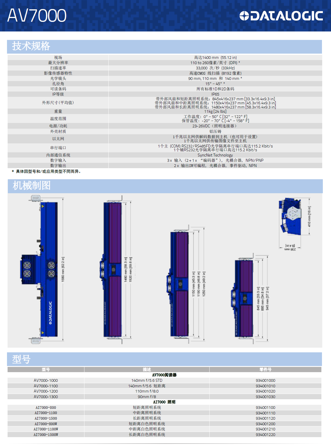 AV7000固定式扫描用具体参数 AV7000固定式扫描用具体参数